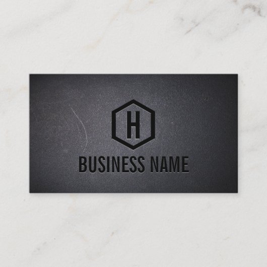 Carte De Visite Monogramme de construction moderne Noir profession (Devant)