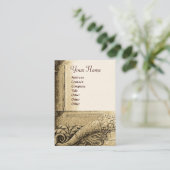 Carte De Visite MONOGRAMME DE CORNUCOPIE Brown Sepia White (Debout devant)