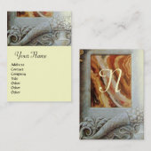 Carte De Visite MONOGRAMME DE CORNUCOPIE, gris clair (Devant / Derrière)