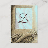 Carte De Visite MONOGRAMME DE CORNUCOPIE, gris clair, bleu ciel (Dos)