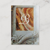 Carte De Visite MONOGRAMME DE CORNUCOPIE, gris clair, rouge (Dos)