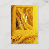Carte De Visite MONOGRAMME DE CORNUCOPIE, jaune or brillant, vert (Dos)