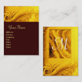 Carte De Visite MONOGRAMME DE CORNUCOPIE, jaune or clair (Devant / Derrière)