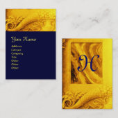 Carte De Visite MONOGRAMME DE CORNUCOPIE, jaune or clair (Devant / Derrière)