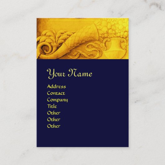 Carte De Visite MONOGRAMME DE CORNUCOPIE, jaune or clair (Devant)