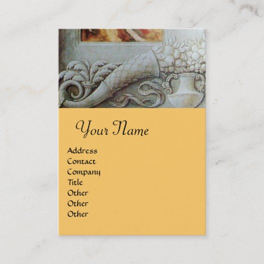 Carte De Visite MONOGRAMME DE CORNUCOPIE, jaune or clair (Devant)