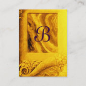 Carte De Visite MONOGRAMME DE CORNUCOPIE, jaune or clair, gris (Dos)