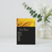 Carte De Visite MONOGRAMME DE CORNUCOPIE, jaune or clair noir (Debout devant)