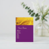 Carte De Visite MONOGRAMME DE CORNUCOPIE, jaune or clair, violet (Debout devant)