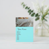 Carte De Visite MONOGRAMME DE CORNUCOPIE, noir clair, gris, bleu c (Debout devant)