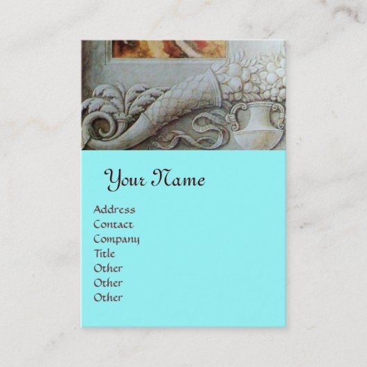 Carte De Visite MONOGRAMME DE CORNUCOPIE, noir clair, gris, bleu c (Devant)