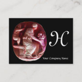 Carte De Visite MONOGRAMME DE CORNUCOPIE, Rouge antique Noir (Dos)