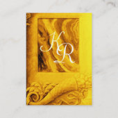 Carte De Visite MONOGRAMME DE CORNUCOPIE, vert jaune or clair (Dos)