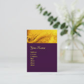 Carte De Visite MONOGRAMME DE CORNUCOPIE, violet jaune or clair (Debout devant)