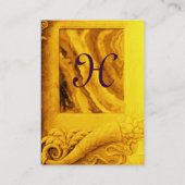 Carte De Visite MONOGRAMME DE CORNUCOPIE, violet jaune or clair (Dos)