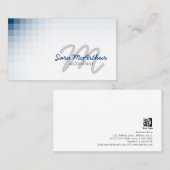 Carte De Visite Monogramme de couleur Cursive des Services Financi (Devant / Derrière)