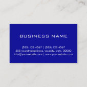 Carte De Visite Monogramme de couleur solide bleu professionnel (Dos)