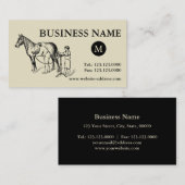 Carte de visite Monogramme de coupure de cheval vi (Devant / Derrière)