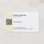 Carte De Visite Monogramme de crème moderne professionnel (Dos)