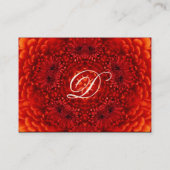 Carte De Visite MONOGRAMME DE DAHLIA ROUGE, noir rouge (Dos)