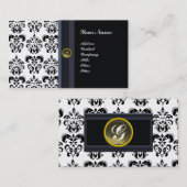 Carte De Visite MONOGRAMME DE DAMASK CLASSÉ, agate noire (Devant / Derrière)
