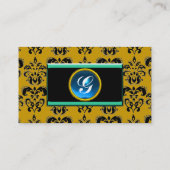Carte De Visite MONOGRAMME DE DAMASK CLASSÉ, saphir noir (Dos)