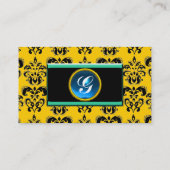 Carte De Visite MONOGRAMME DE DAMASK CLASSÉ, saphir noir (Dos)