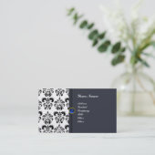 Carte De Visite MONOGRAMME DE DAMASK POITRINE Saphir bleu CLASSY (Debout devant)