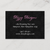 Carte De Visite monogramme de damassé ; gris noir (Dos)