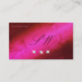 Carte De Visite Monogramme de diamants étincelants rose-bordeaux m (Devant)