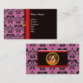 Carte De Visite MONOGRAMME DE DOMMAQUES DE CLASSE noir topaz orang (Devant / Derrière)