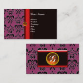 Carte De Visite MONOGRAMME DE DOMMAQUES DE CLASSE noir topaz orang (Devant / Derrière)