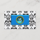 Carte De Visite MONOGRAMME DE DOMMASQUE CLASSÉ bleu aquamarine (Dos)