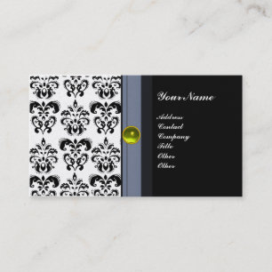 Carte De Visite MONOGRAMME DE DOMMASQUE CLASSY noir topaz jaune pl