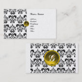 Carte De Visite MONOGRAMME DE DOMMASQUE CLASSY perle métallique (Devant / Derrière)