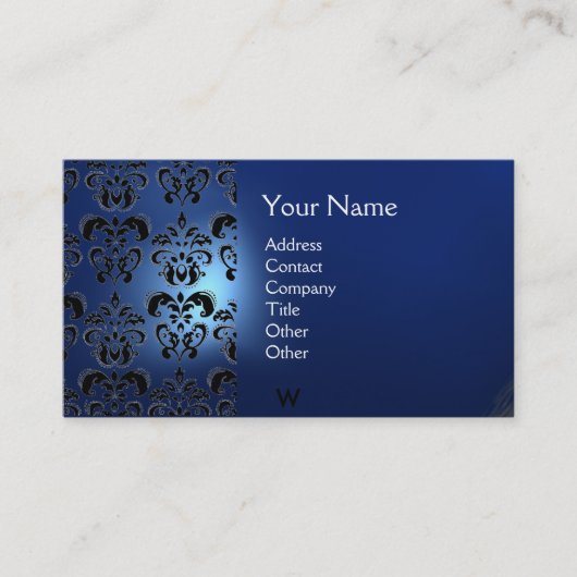 Carte De Visite MONOGRAMME DE DOMMASQUES CIRE bleu (Devant)