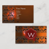 Carte De Visite MONOGRAMME DE DOMMASQUES CIRE orange (Devant / Derrière)