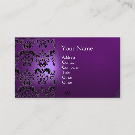Carte De Visite MONOGRAMME DE DOMMASQUES CIRE violet (Devant)
