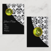 CARTE DE VISITE MONOGRAMME DE DOMMASQUES DE TOPAZ JAUNE (Devant / Derrière)