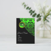 CARTE DE VISITE MONOGRAMME DE DOMMASQUES ÉMERAUDES VERTS (Debout devant)