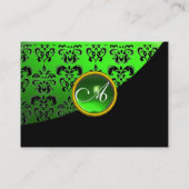 CARTE DE VISITE MONOGRAMME DE DOMMASQUES ÉMERAUDES VERTS (Dos)