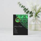 CARTE DE VISITE MONOGRAMME DE DOMMASQUES ÉMERAUDES VERTS (Debout devant)