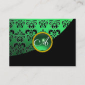 CARTE DE VISITE MONOGRAMME DE DOMMASQUES ÉMERAUDES VERTS (Dos)