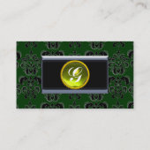 Carte De Visite MONOGRAMME DE DOMMASSE CLASSÉ topaz jaune bleu ver (Dos)