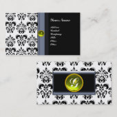 Carte De Visite MONOGRAMME DE DOMMASSE DE CLASSE, topaz noir jaune (Devant / Derrière)