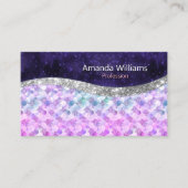 Carte De Visite monogramme de fausse parties scintillant de peau d (Devant)