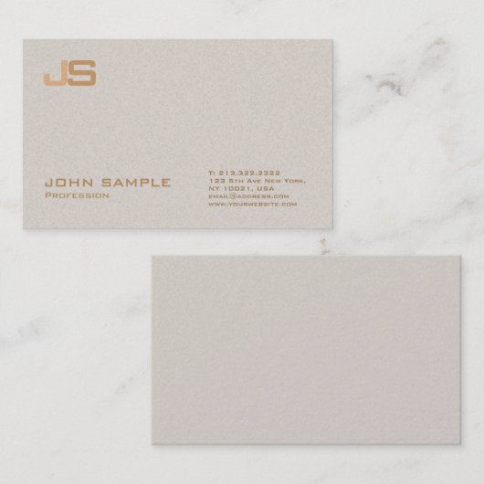 Carte De Visite Monogramme de finition de perles de qualité supéri (Devant / Derrière)