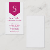 Carte de visite Monogramme de flèche verticale, Ma (Devant / Derrière)