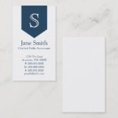 Carte de visite Monogramme de flèche verticale, Ro (Devant / Derrière)