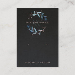 CARTE DE VISITE MONOGRAMME DE FOLIAGE ROSE NOIR REGARDER AFFICHER